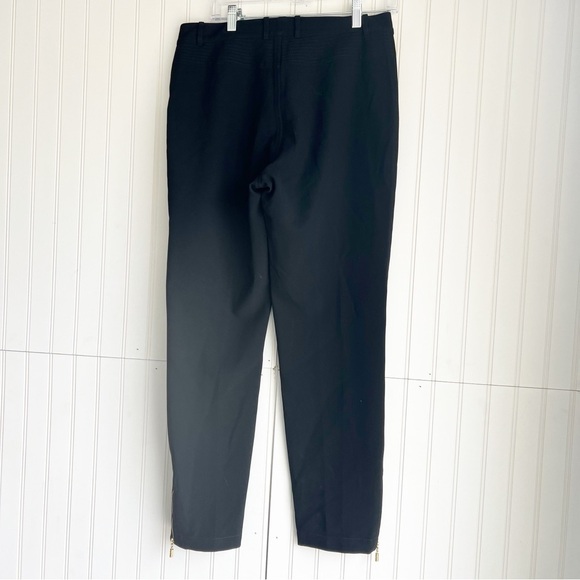 St. John Size 8 Black Gold Zipper Pants Trousers - Picture 6 of 6